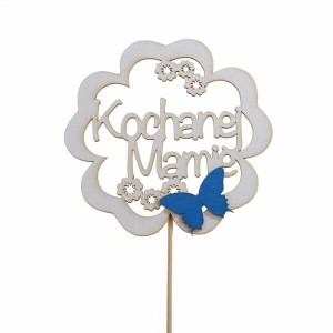 kwiatek KOCHANEJ MAMIE  pik z niebieskim motylem