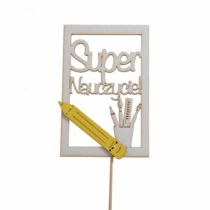 ramka SUPER NAUCZYCIEL pik z żółtą kredką