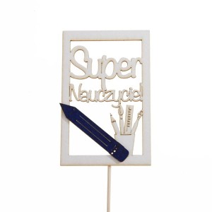 ramka SUPER NAUCZYCIEL pik z granatową kredką