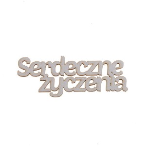 napis SERDECZNE ŻYCZENIA 