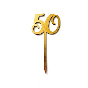 napis LICZBA 50 złoty topper 4 szt.  