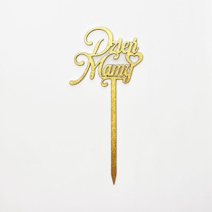 napis DZIEŃ MAMY złoty topper 4 szt.   