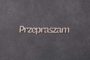 napis PRZEPRASZAM 
