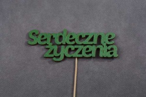 napis SERDECZNE ŻYCZENIA pik 