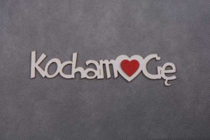 napis KOCHAM CIĘ