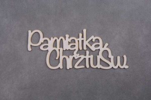 napis PAMIĄTKA CHRZTU ŚW. 