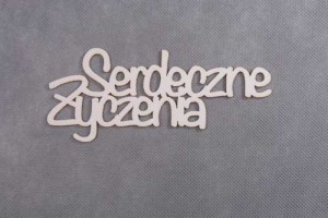 napis SERDECZNE ŻYCZENIA 