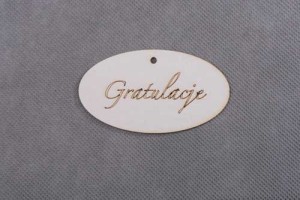 owal zawieszka GRATULACJE