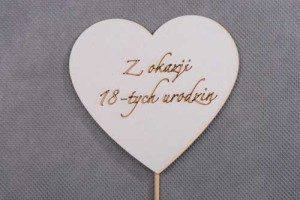 serce pik Z OKAZJI 18-TYCH URODZIN 