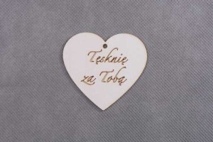 serce zawieszka TĘSKNIĘ ZA TOBĄ 