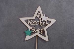 gwiazda WESOŁYCH ŚWIĄT pik 10x5 szt. mix kolorów