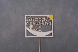 tabliczka NARESZCIE EMERYTURA pik 10x5 szt. mix kolorów