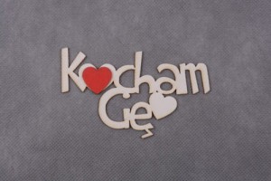 napis KOCHAM CIĘ 